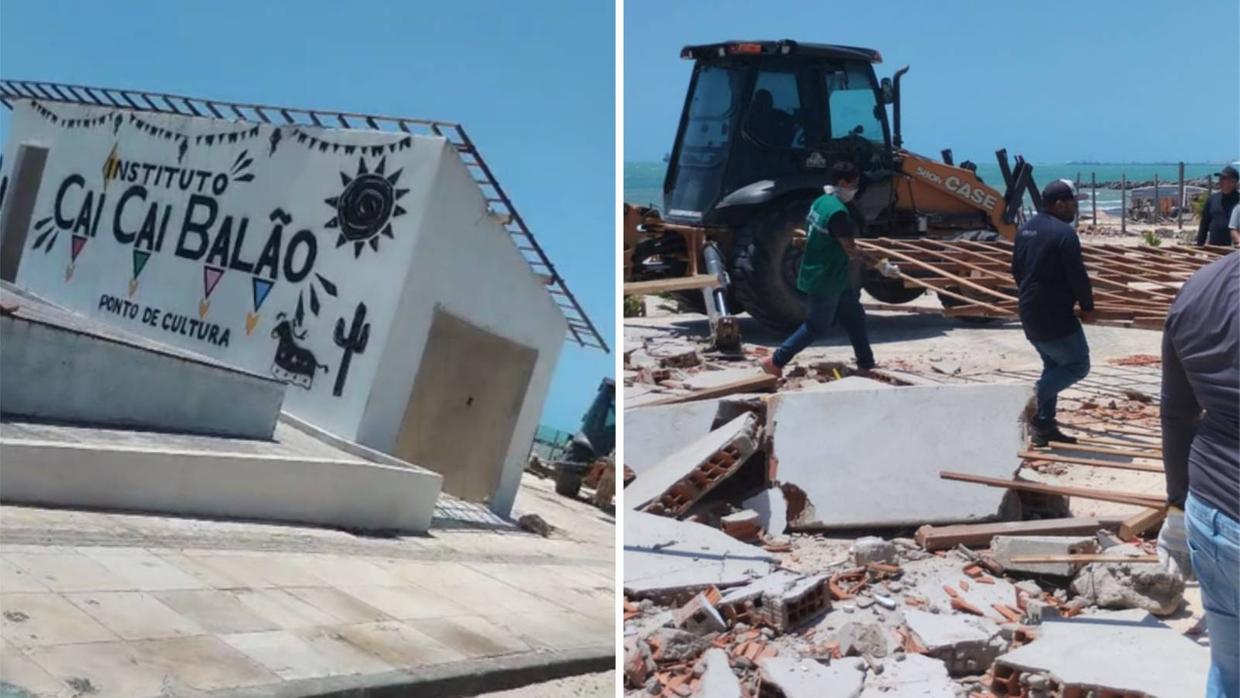 Prefeitura de Fortaleza derruba prédio do Instituto Cai Cai Balão no Pirambu