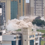 Operação de segurança encerra estrutura abandonada no centro de Brasília após implosão do Torre Palace