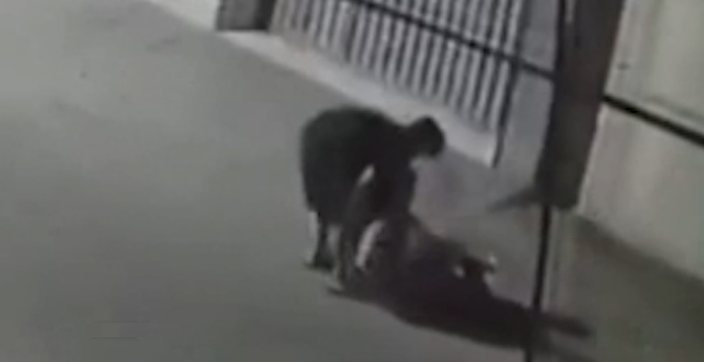 Flagra de câmera de segurança mostra mulher sofrendo agressão do parceiro em viela de Fortaleza