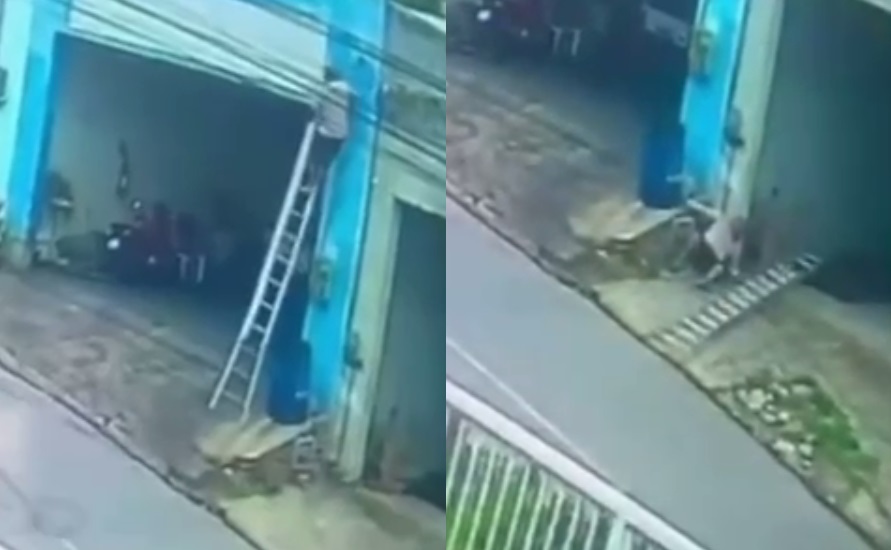 Acidente no Ceará: Homem ferido após carro arrastar fiação e cair de escada