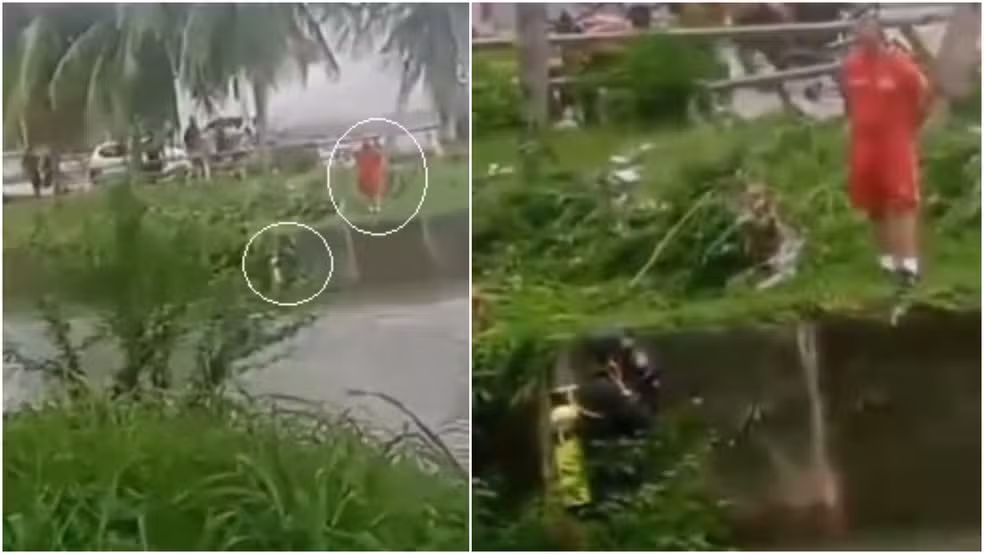 Homem some após ser levado por forte correnteza em canal durante enchente em Fortaleza